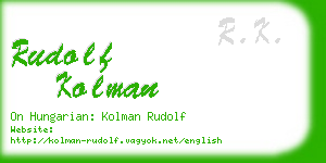 rudolf kolman business card